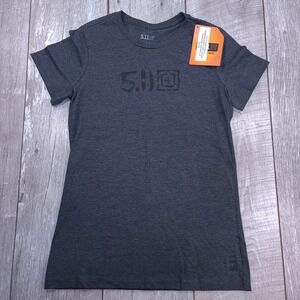 5.11 Tactical Knife Fight Tee Women Large Charcoal Heather Graphic T-Shirt